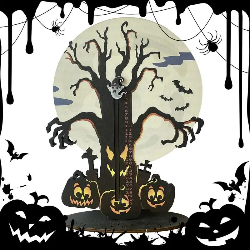 Halloween Advent Countdown Calendar Halloween Pumpkin Advent Calendar wooden Ghost Dead Tree Shape Holiday Countdown Calendar