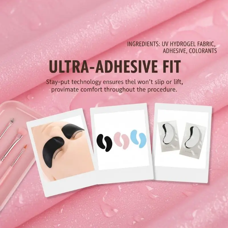 50 Pairs Isolate UV Hydrogel Eyelash Patches Black Lash Gel Pads For Eyelash Extension UV Rays Paper Stickers Wraps Makeup Tools