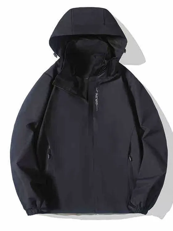 

Мужская уличная водонепроницаемая ветровка Jaet Stand Fit с капюшоном из полиуретановой ткани Long Sve на молнии Цвет