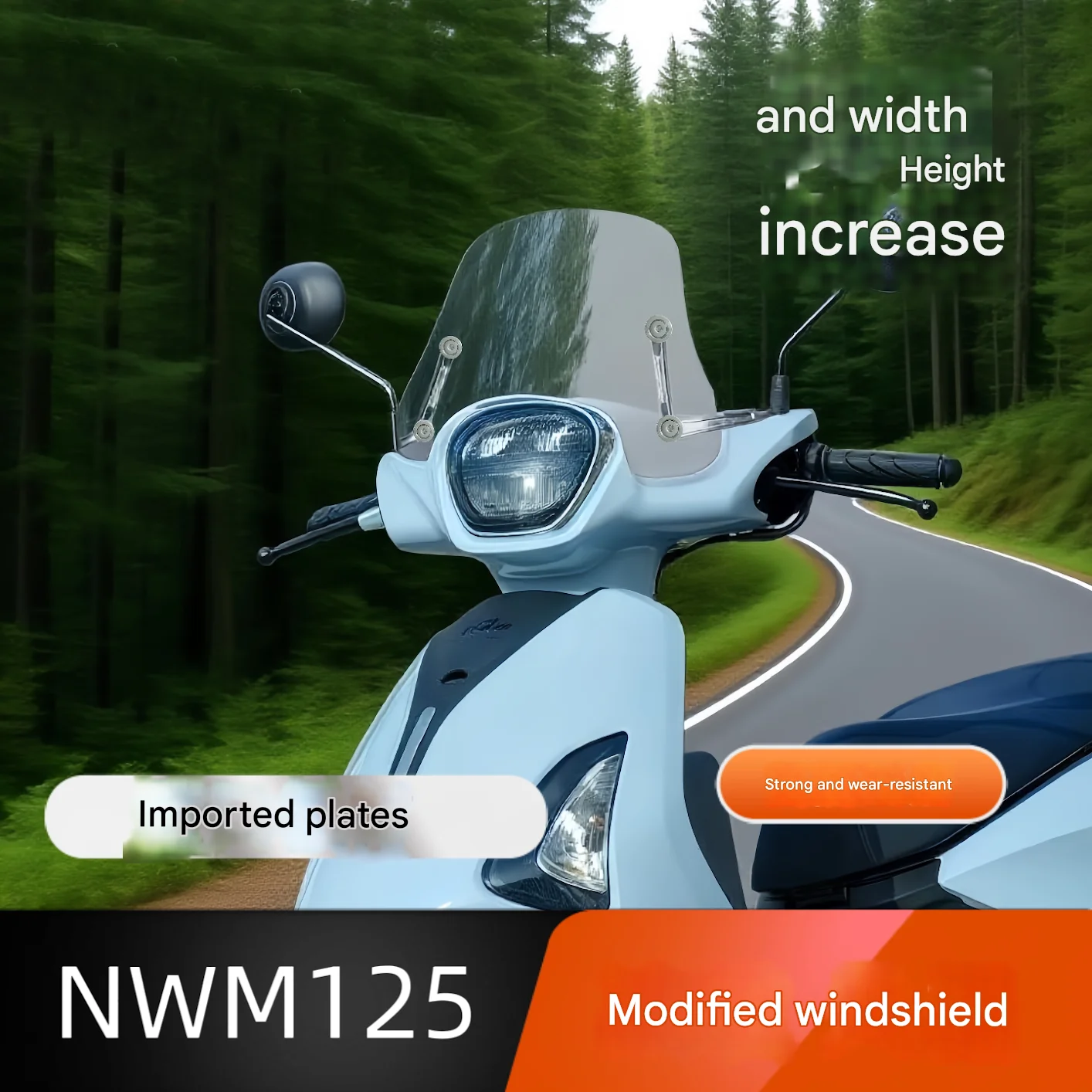 For the front windshield guard for the Wuyang Honda NWM125, with an elevated windproof and rainproof panel