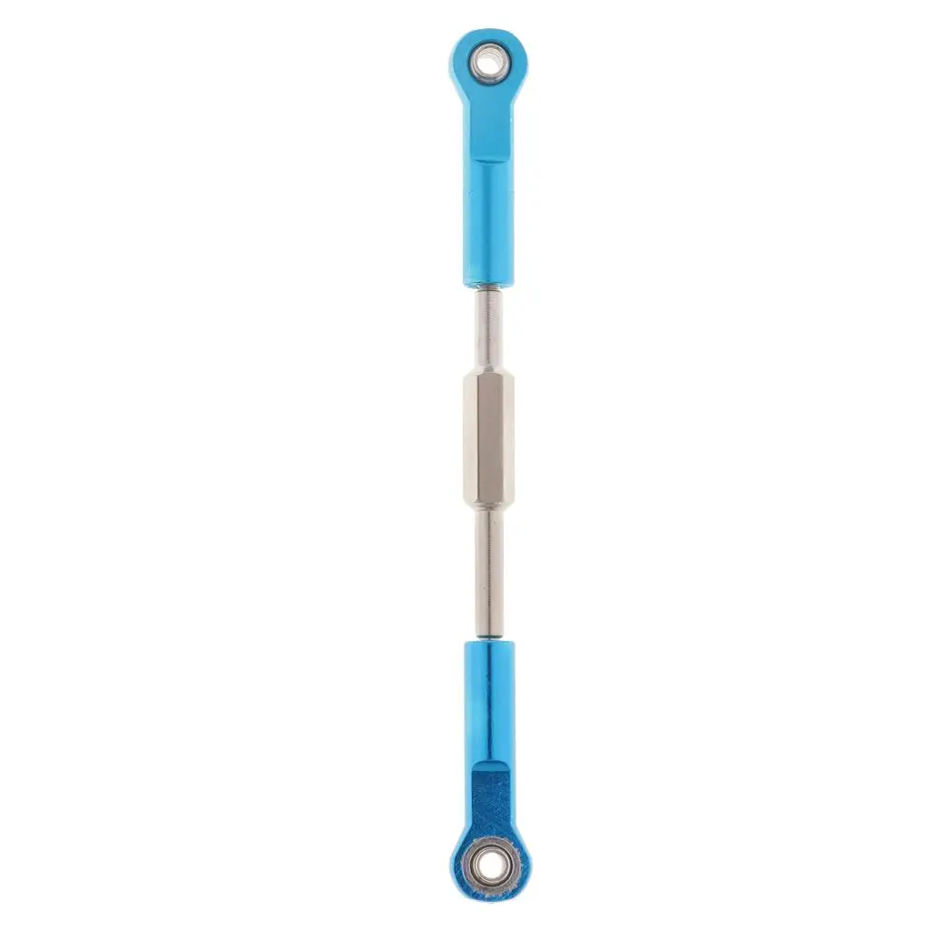 RC Car Steering Linkage Blue Aluminum Alloy Replacement Pull Rod for HSP 94762 94763 Truck Model