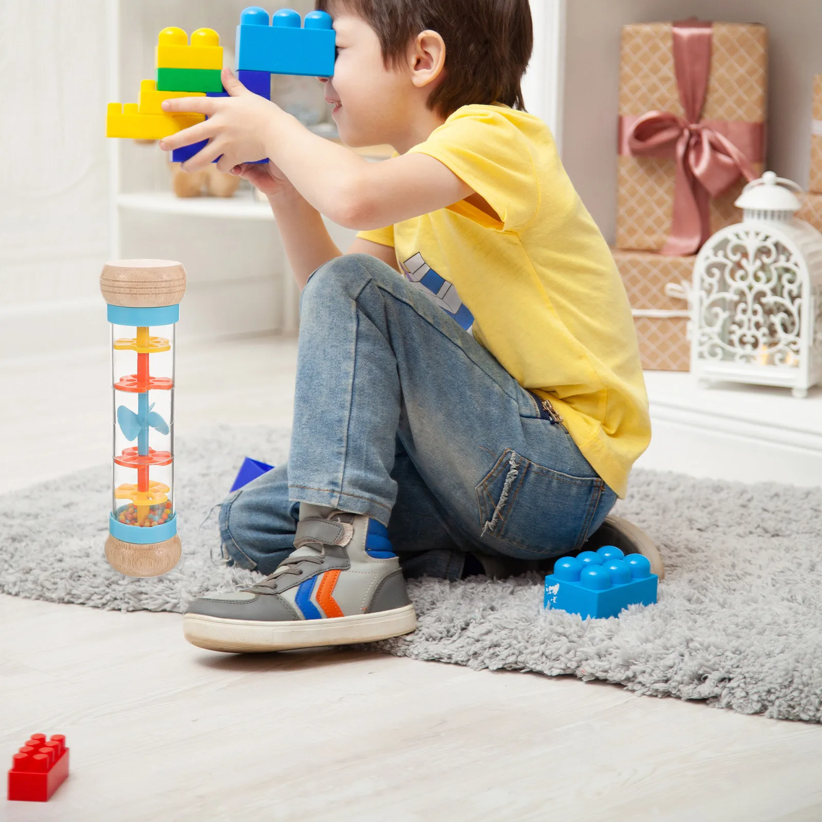 

Rain Sound Instrument Teaching Aids Simulation Musical Baby Stick Childrens Rainstick Toys Wood