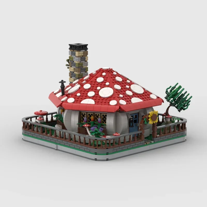 City Street View Modello Moc Mattoni da costruzione Modello di casa dei funghi Tecnologia Blocchi Regali Natale Costruzioni Giocattoli Assemblaggio fai-da-te