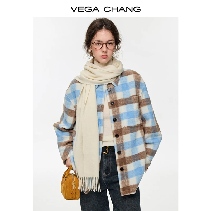 

Vega Chang New Winter Women's Plaid Short Jacket with a Sense of Atmosphere [Excluding Accessories]