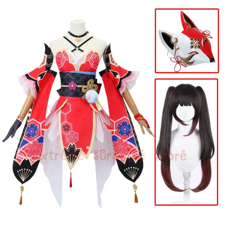 النسخة الجديدة التأثيرية التأثيرية أزياء هونكاي ستار السكك الحديدية التأثيرية مجموعة كاملة من الملابس التألق أنيمي فستان تنكري أحذية شعر مستعار الدعامة #6