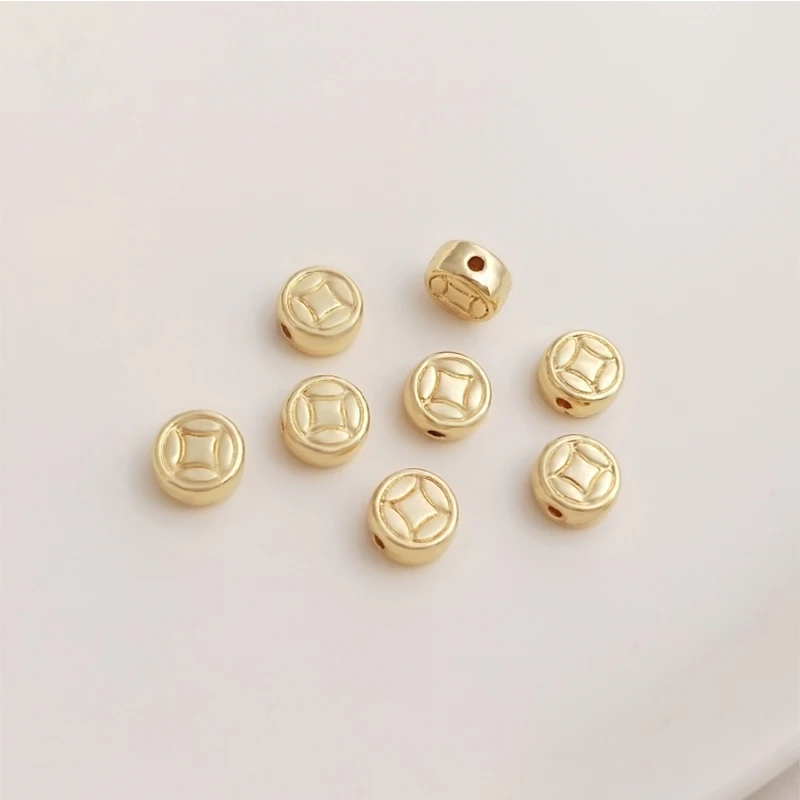 10PCS 14K Gold Plated Sunflower Pumpkin Daisy Flower Bead Sapcers for DIY Bracelet Jewelry Making Supply Gold Flower Beads