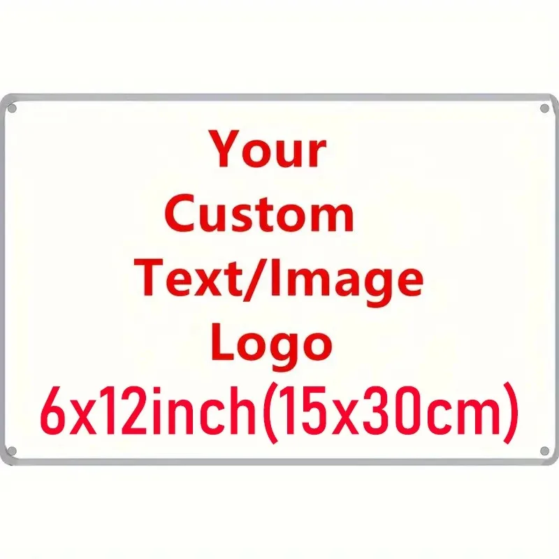 Personalized 6×12 inch (15×30cm) Metal Sign, Custom Image/Logo Wall Art for Home, Cafe & Bar (Only Decoration)