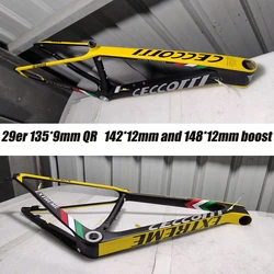 CECCOTTI-Mountain Bicycle Carbon Frame, 29er MTB Frame, High Quality, Factory Price Bike Frameset