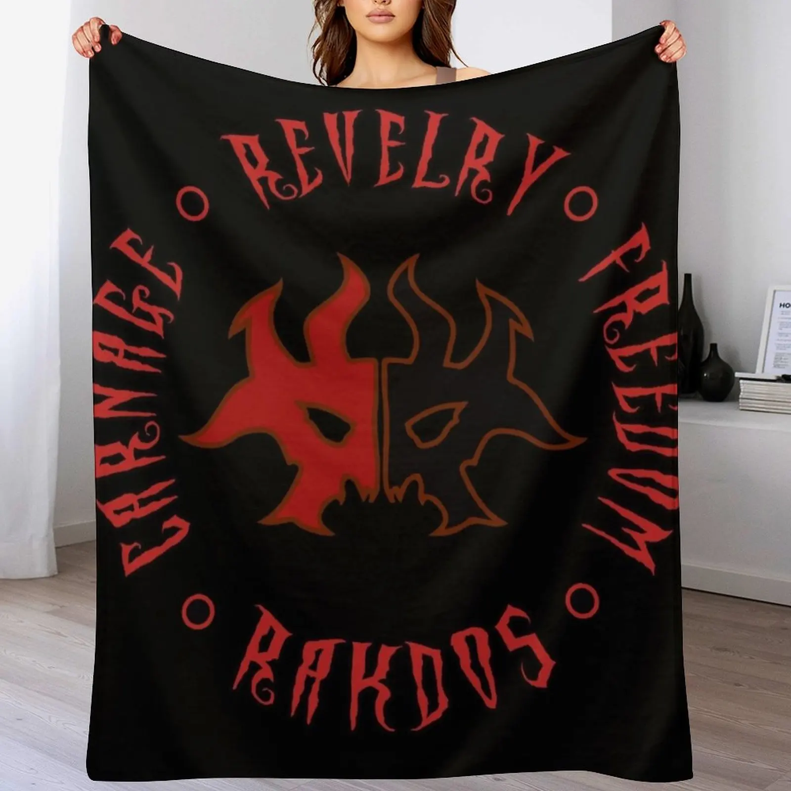 

Rakdos Motto Throw Blanket Multi Purpose Soft Warm Blanket for Home Travel