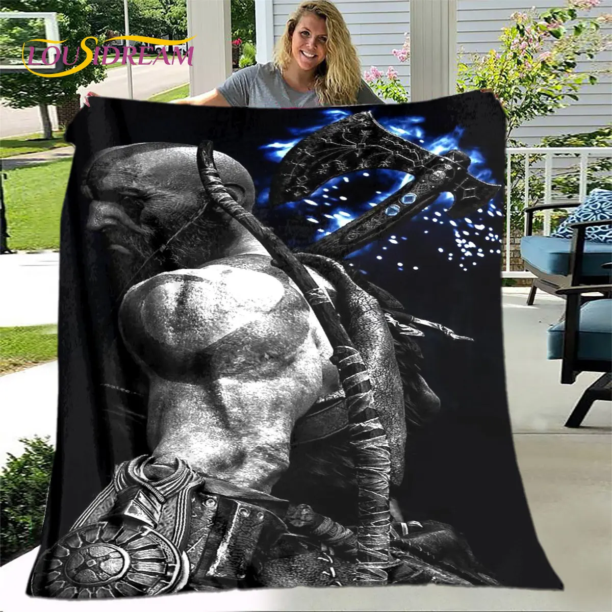게임 신의 전쟁 게이머 부드러운 플러시 담요, 플란넬 담요 거실 침실 침대 소파 피크닉 커버 베티 데케