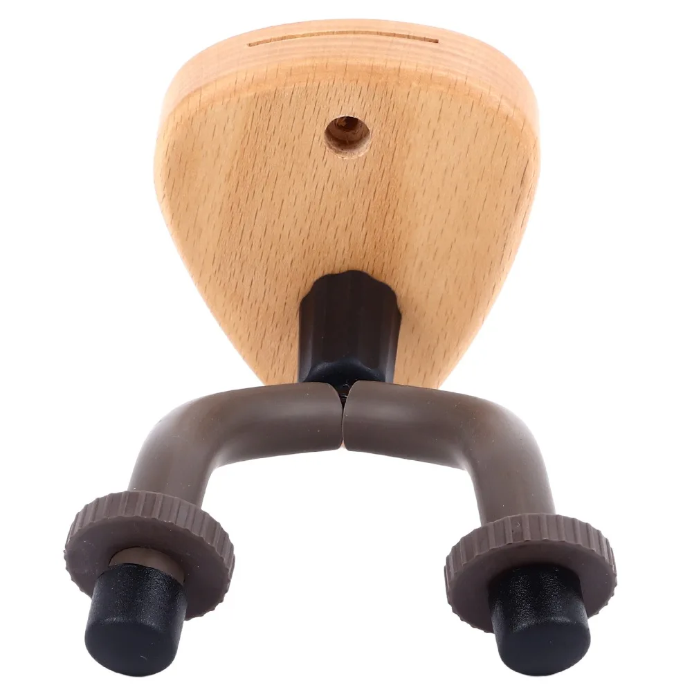 Sturdy Wall Mounted Guitar Wall Hanger Beech Wood, Iron, Rubber Brown Guitar Display Hook Guitar Mount Bracket Home Studios