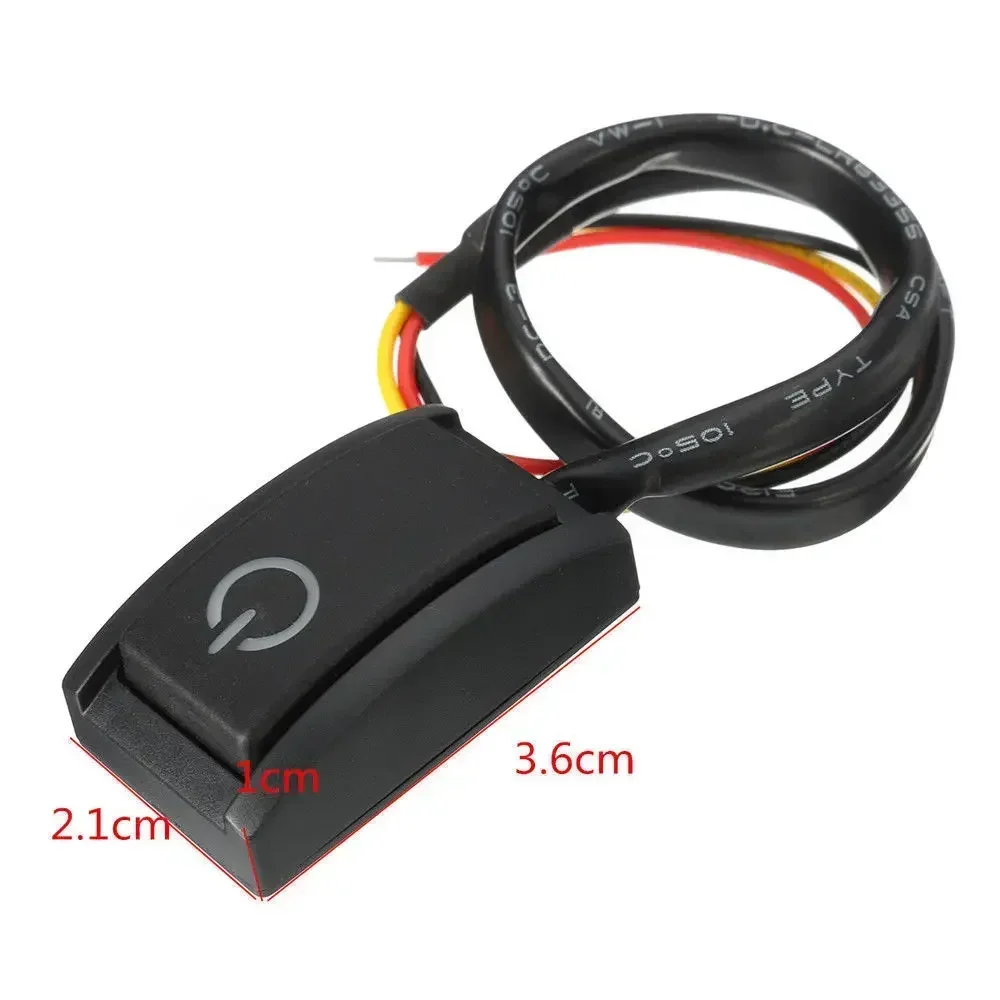 Button Latching Button Switch Double-sided Adhesive Tape Plastic 2.4W White LED ON/OFF 3.6*2.1*1cm LED Light Push