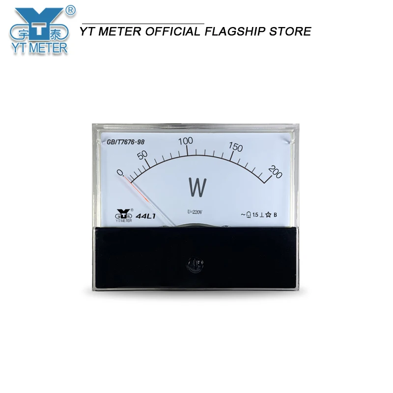 44L1 Single-phase 220V AC power meter 100W 200W pointer wattmeter 80*100mm current and voltage