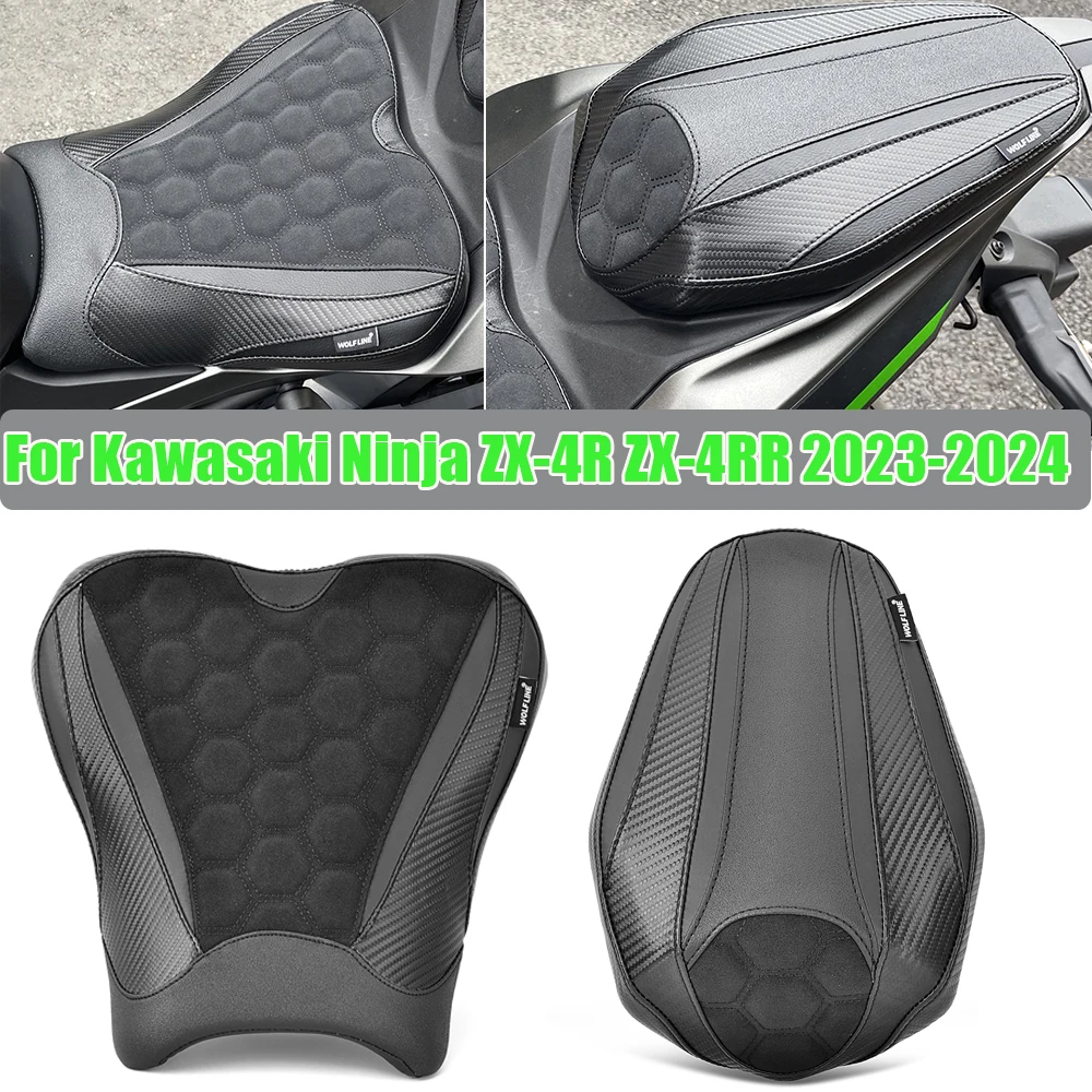 

ZX 4R 4RR Front Driver Seat Rear Passenger Pillion Cushion Cover For Kawasaki Ninja ZX4R ZX4RR ZX-4R ZX-4RR 2023 2024
