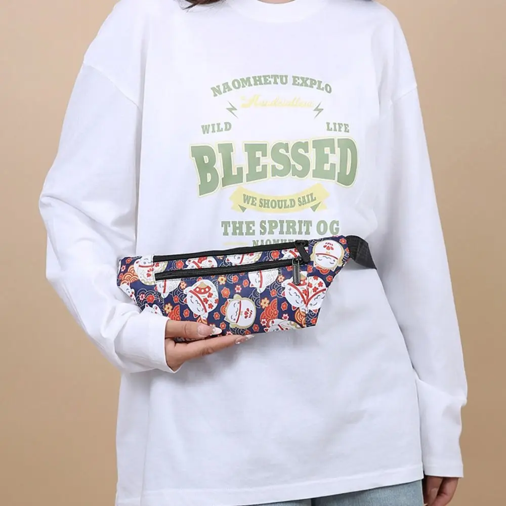 새로운 경량 여성 스포츠 허리 팩 조절 가능한 다기능 머니 벨트 지퍼 파우치 지갑