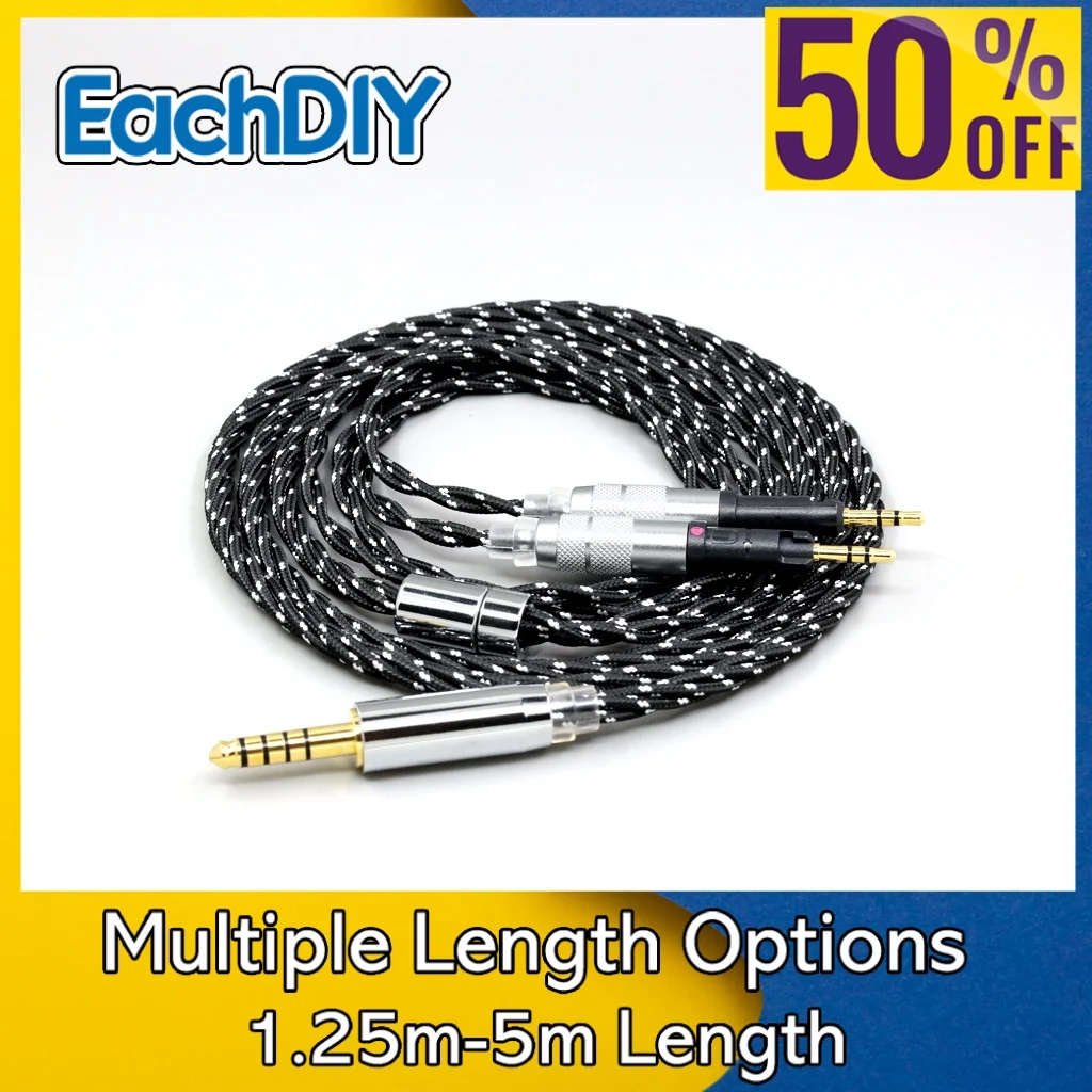 OCC Mixed OFC Twisting Nylon Earphone Cable For Audio-Technica ATH-R70X Headphone Headset LN008717
