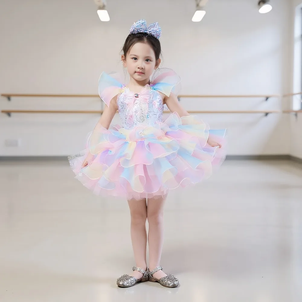 Leotardos para niñas, vestidos, trajes de escenario, tutú, ropa para niños, Ropa de baile, ropa para niños, vestido de Ballet elegante y bonito