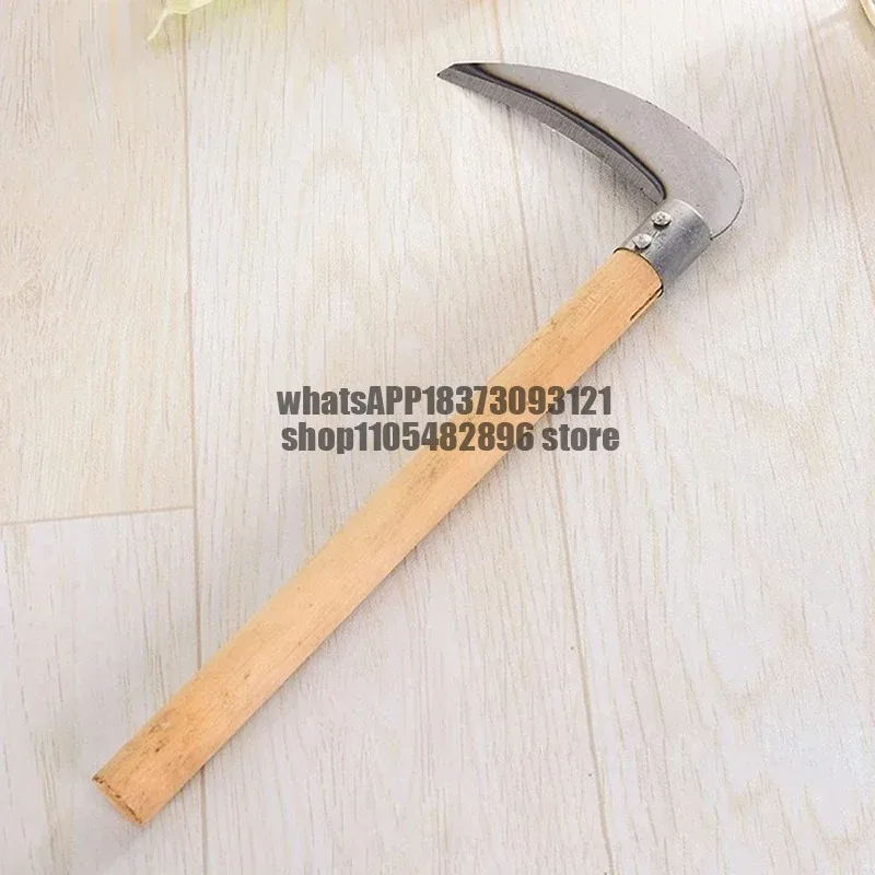 Agricultural Long Handle Sickle Cutting Wheat Lawn Mower Gardening Grass Weeding Knife Farm Scythe Sickle Garden Tools