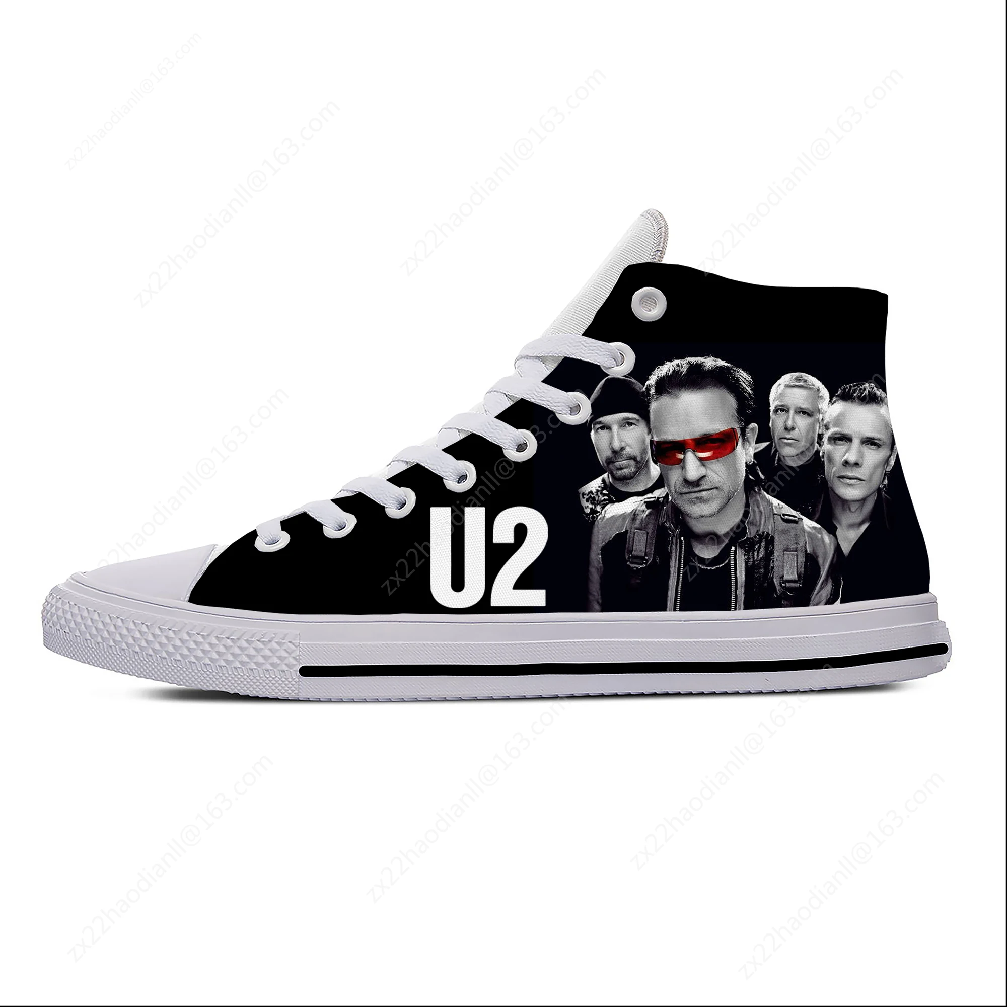 U2 High Top Sneakers music Rock band Mens Womens Teenager Casual Shoes Running Shoes 3D Print Breathable Lightweight shoe