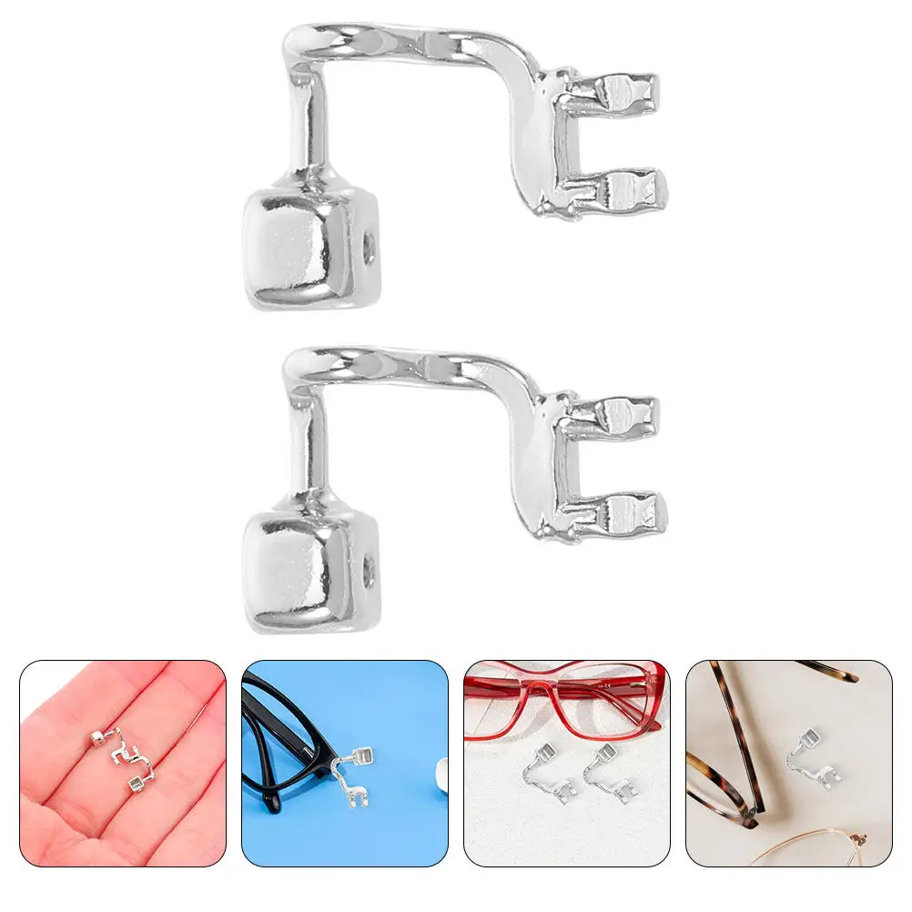 3Pairs Metal Eyeglass Nose Pad Holder Bridge with Dual-Insert Screw Design for Anti-Slip Secure Fit Comfortable Long-Wear