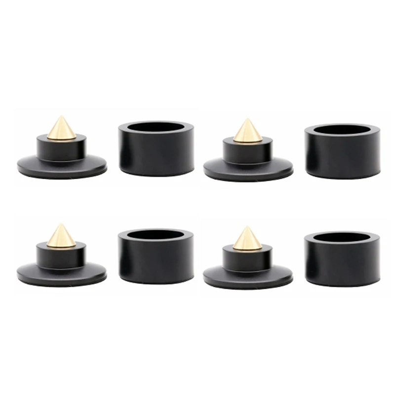 4Set Shock Spikes Spring Damping Pad KTV Stage Speakers Aluminium Isolation Aluminum Black image 6