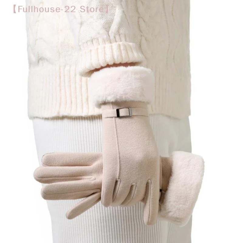 

【MAX-22】Gloves Autumn Winter Cute Furry Warm Mitts Full Finger Mittens Women Outdoor Sport Female Gloves Touch Screen Gloves