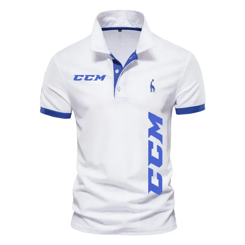 Polo à Manches Courtes pour Homme, Haut d'Été 100% Coton, Marque de Luxe, Imprimé CCM, Haut de Gamme, Décontracté