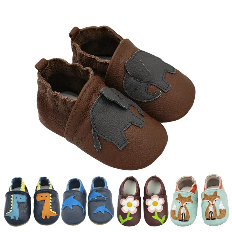 Toddle Baby Shoes Newborn Infant Shoe Boys Girls Soft Genuine First Walkers Baby Moccasins 0-24Months Cowhide Bottom Skid-Proof