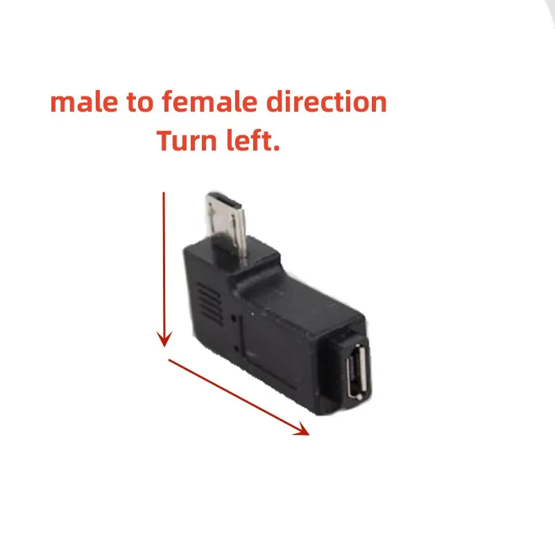 90 degree left bend MICRO USB revolution MICRO USB female adapter extension head USB adapter connector charging data