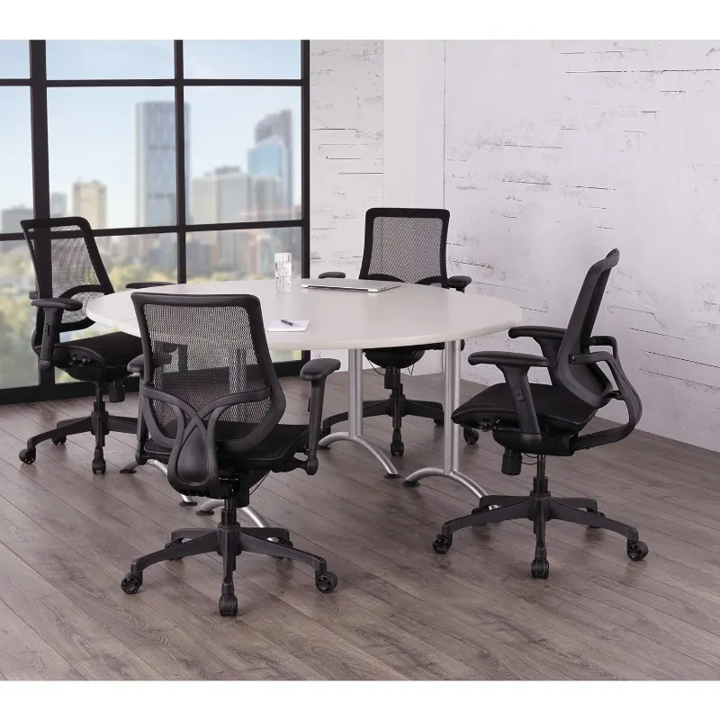 1000 Series Ergonomic Mesh/Mesh Mid-Back Task Office Chair, Black/Black, BIFMA Compliant