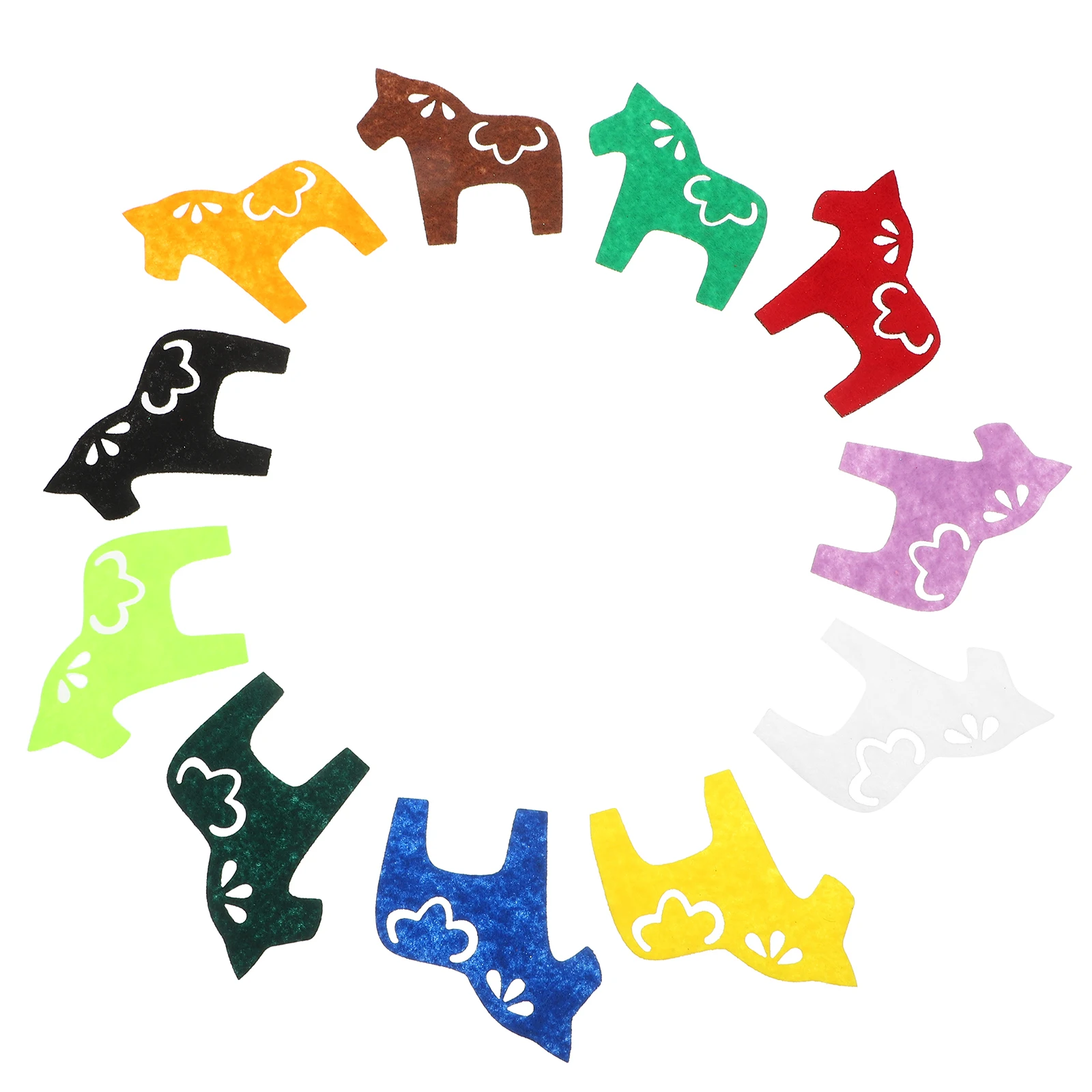 

50Pcs Swedish Horse Felt Ornaments Holiday Christmas Decorations Scandinavian Tree Hanging Felt Horses Nordic Decor