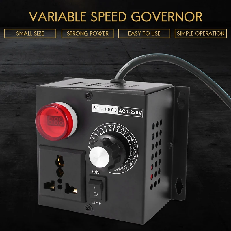 Ac220v 4000 واط Scr الإلكترونية الجهد المنظم درجة الحرارة المحرك مروحة سرعة تحكم باهتة أداة كهربائية قابل للتعديل ، الاتحاد الأوروبي التوصيل