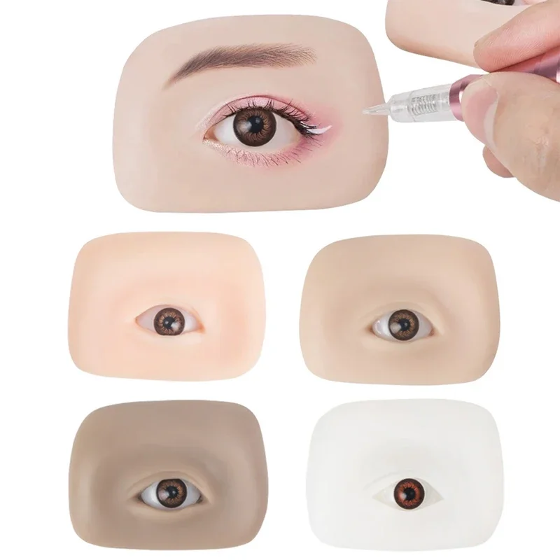 1pcs Silicone Eye Makeup Practice Board Bionic Skin for Make Up Face Eyelash Practice Mannequin Training Supplies Makeup Tool