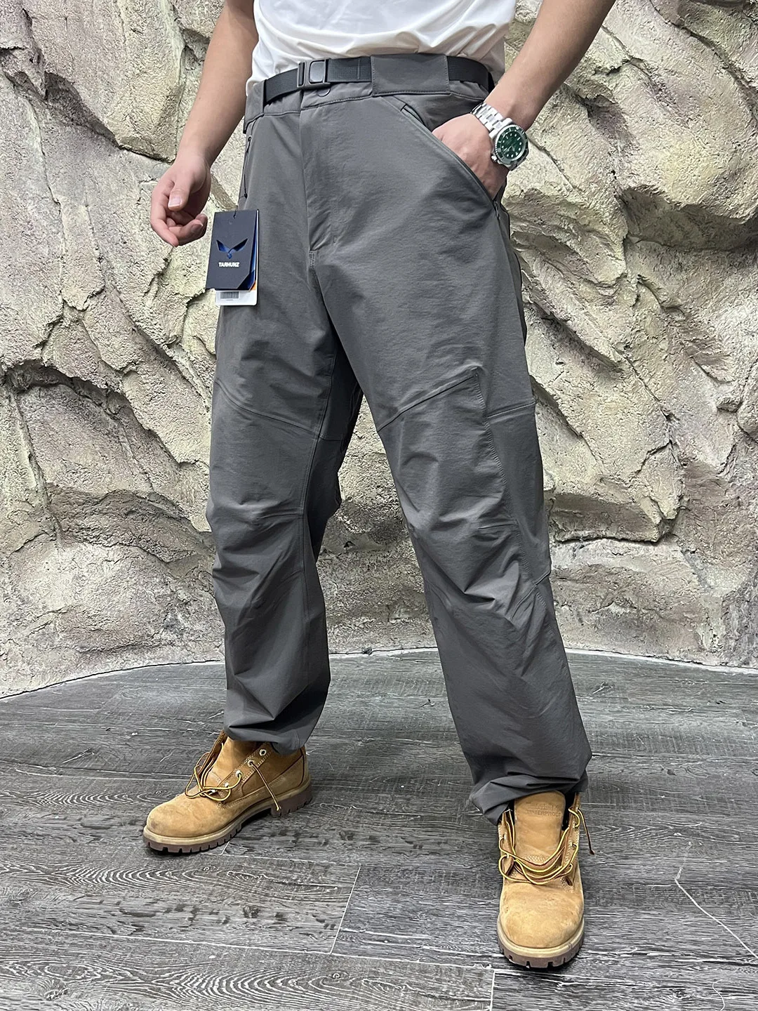 Outdoor Climbing Soft  Men's Hiking Pants Quick Dry Waterproof 3D Tailoring Buckle Straight Leg Casual Trousers