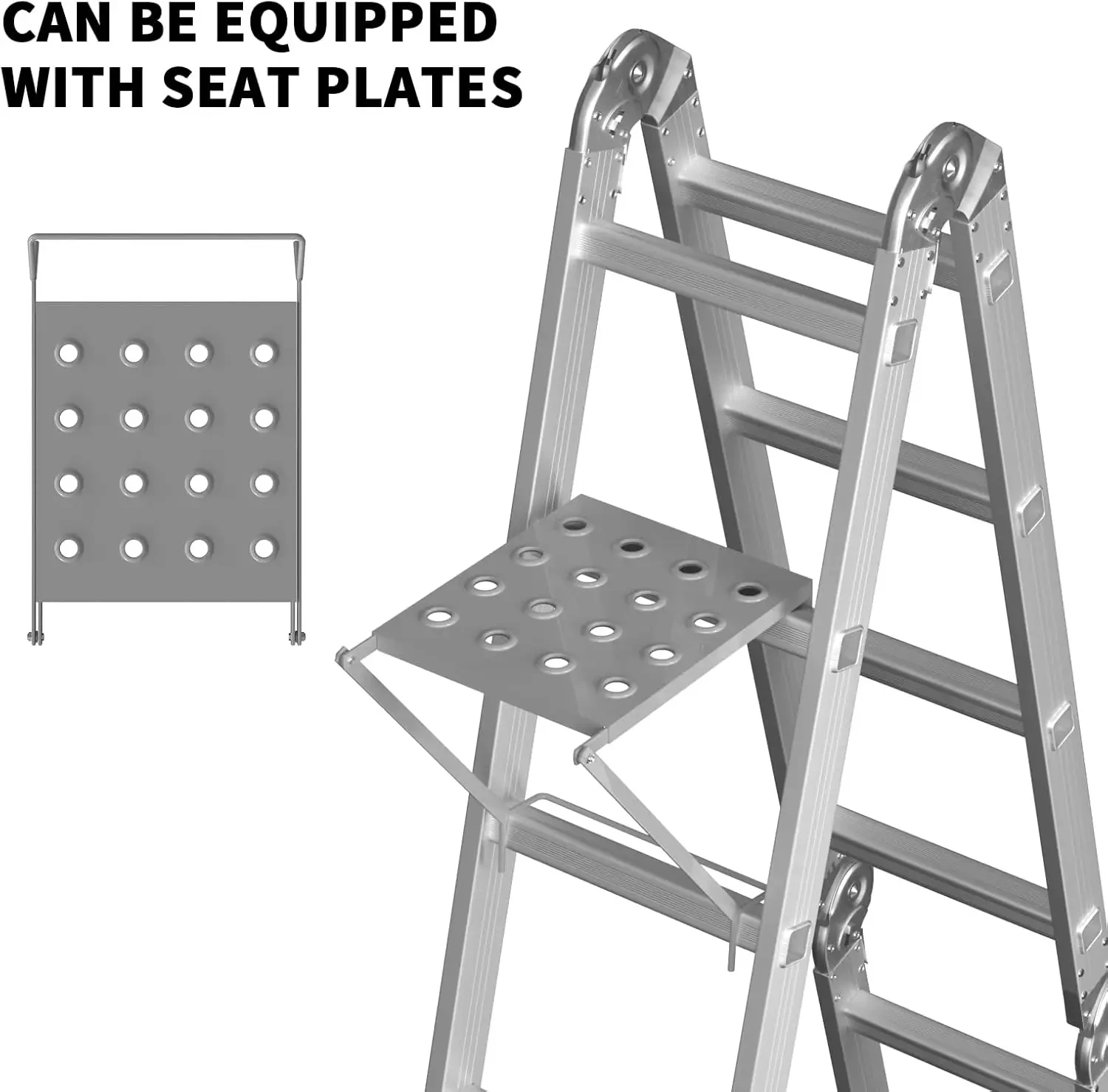 Krótka składana drabina aluminiowa 4,7 m 14 w 1 wielofunkcyjna kombinacja do domu DIY farba budowlana, czyszczenie z tacą na narzędzia