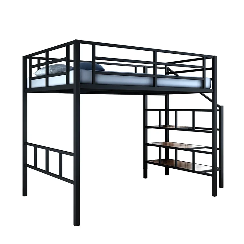 Elevated bed on the bed and under the table, small apartment pavilion on the bed, space saving shelf, wrought iron high and low