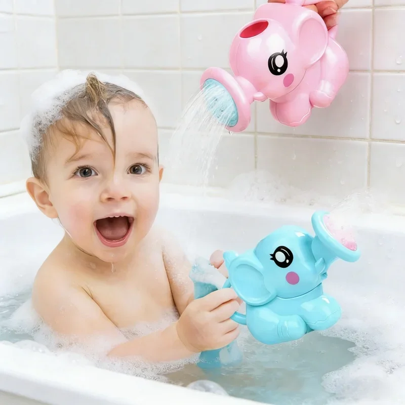 

2 шт., пластиковый чайник с рисунком слона, игрушки, детские летние разбрызгиватели для ванной, детские инструменты для душа в ванной, практичные игровые принадлежности для купания