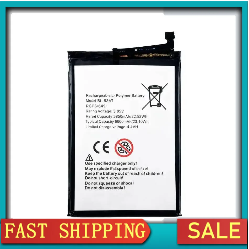 

6000Mah Mobile Phone Battery High Compatibility BL-58AT Performance For Tecno Lb8a