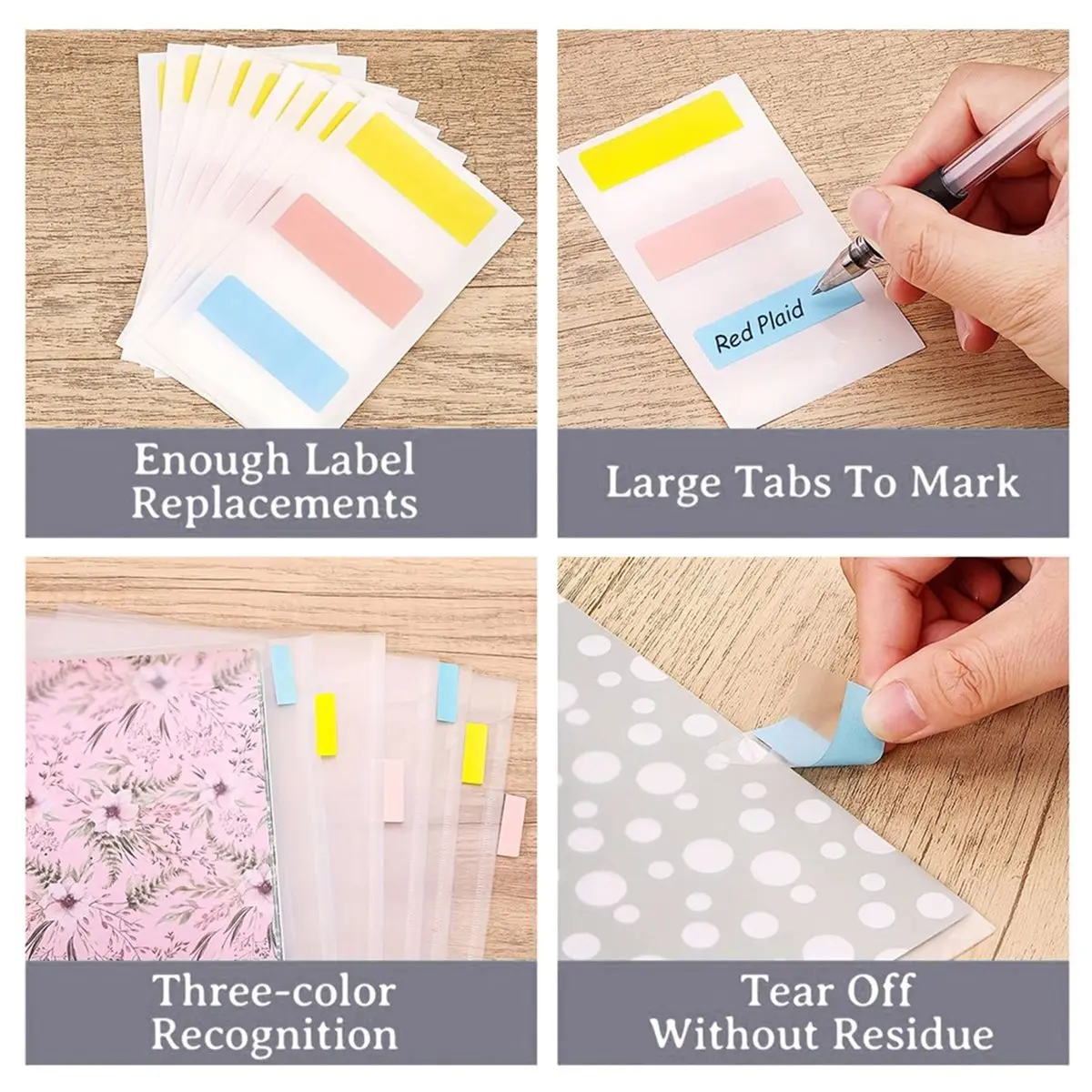 Scrapbook Paper Storage - PVC Storage Bag with Adhesive Index Labels Paper Storage Organizer for Daily Management