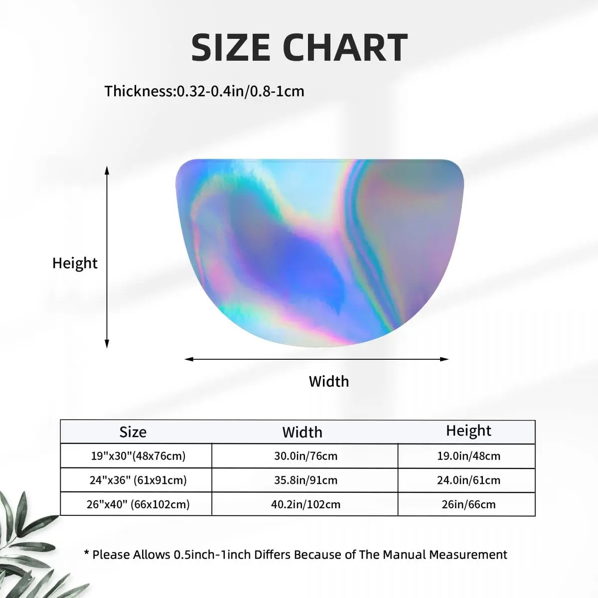 Holographic Foil Surface Soft Flannel Half Round Doormat Non Slip Bathroom Mat Absorbent Floor Carpet for Living Room