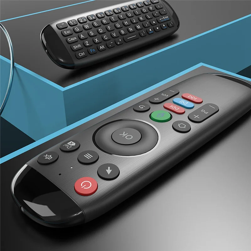 M6 inteligente voando ar mouse teclado sem fio mini controle remoto de voz com luz de fundo para android portátil tv box