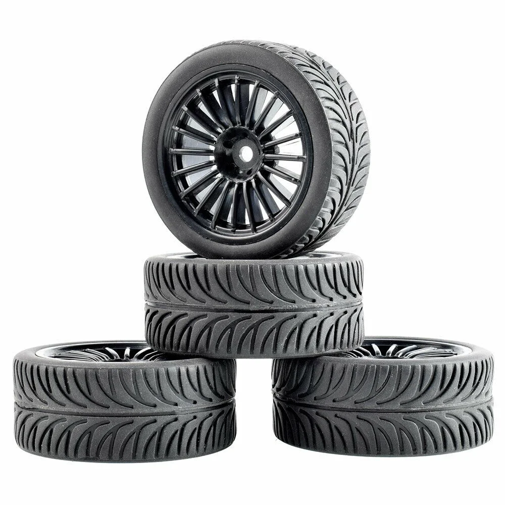 RC Rim04-8007 Grip Tires & Wheel 4PCS For HSP HPI Racing 1/10 1:10 On-Road Car