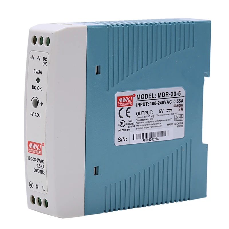 20W Din Rail Power Supply Ac-Dc Driver Voltage Regulator Power Suply 110V 220V