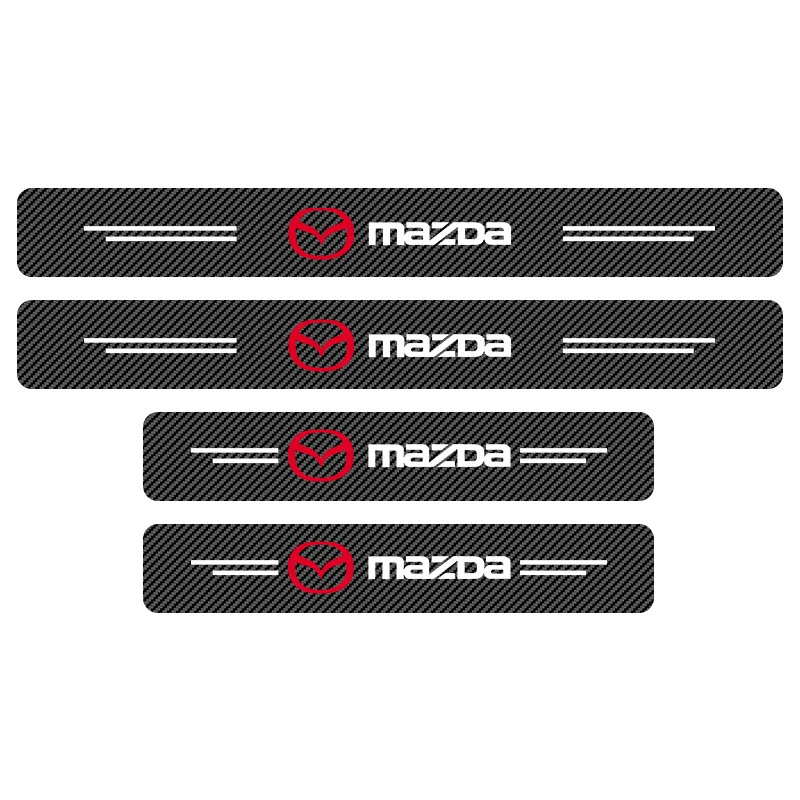 4Pcs New Car Door Plate Carbon Fiber Threshold Protector Sticker Decals For Mazda 3 CX5 2 CX3 CX9 MX5 RX8 Axela Demio Atenza MS