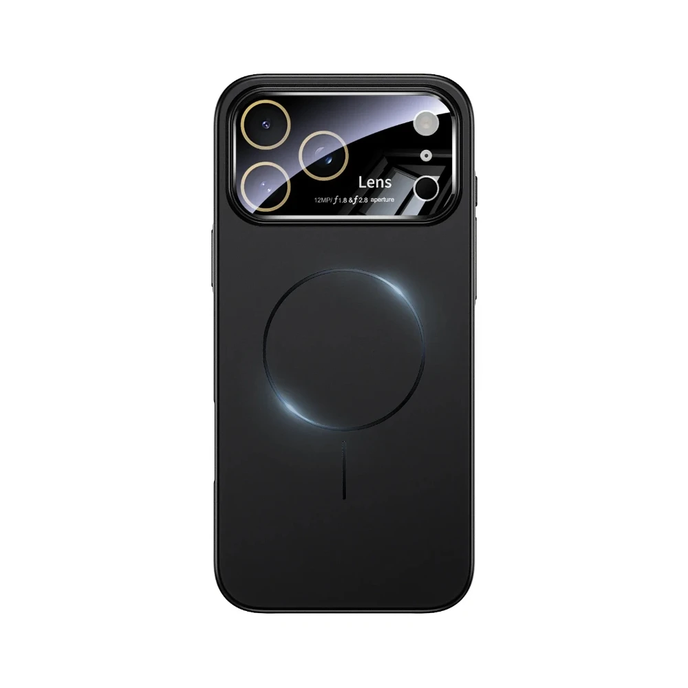 Mode Metall Farbe Eis Gefühl Große Linse Fenster Fall Für IPhone 17 Pro Max Air 16E 15 14 13 magnetische Ladung Anti-Drop Telefon Abdeckung