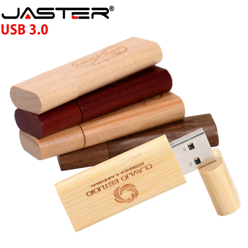 

JASTER Free Custom Logo USB 3.0 Flash Drives 64GB Hot Selling Wooden Pendrive 32GB Art Wedding Gift Memory Stick 16GB 8GB 4GB