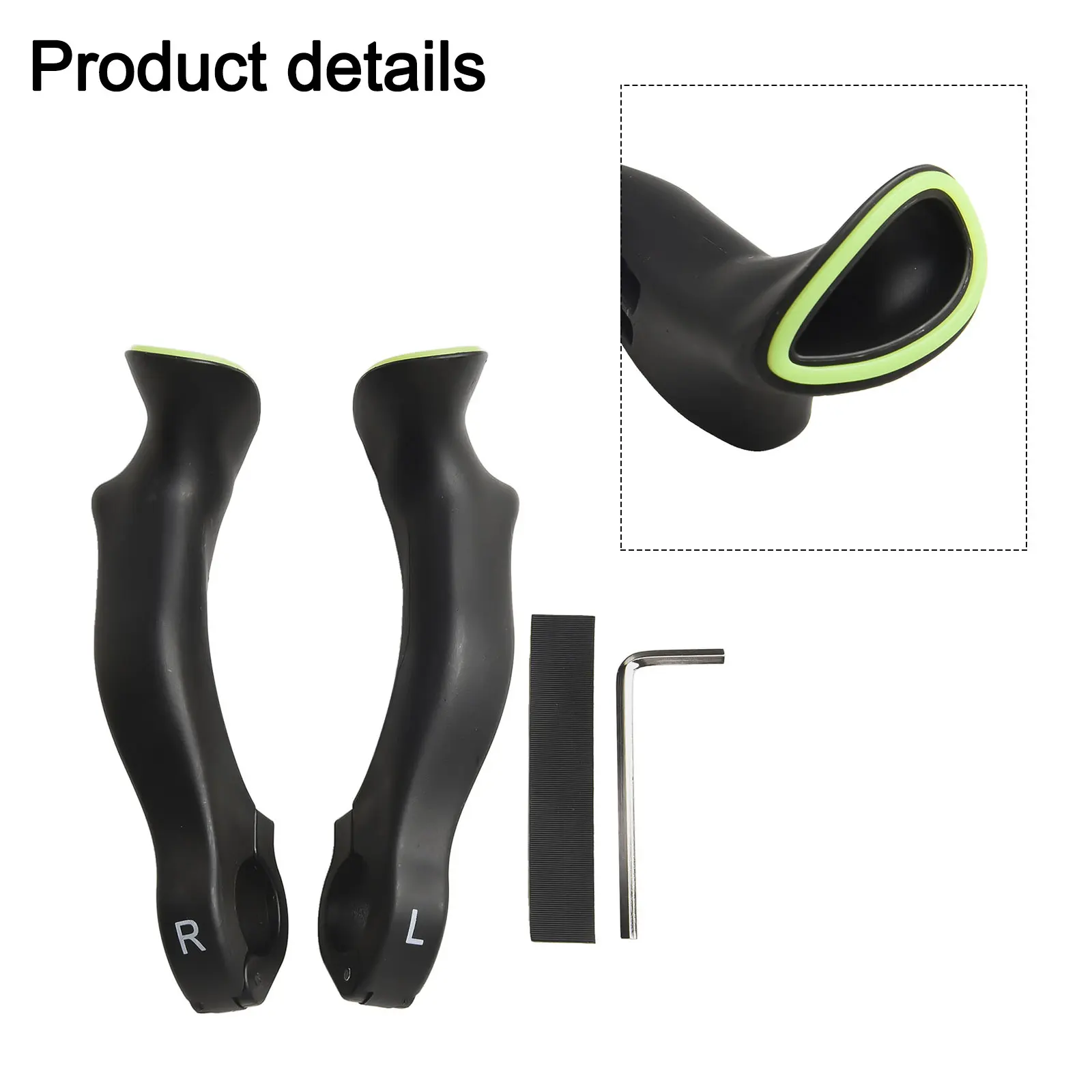 Ergonomic MTB Bar Ends Correct Hand Position Forearm Joints Enhance Rider Comfort Fluorescent Night Glow Effect