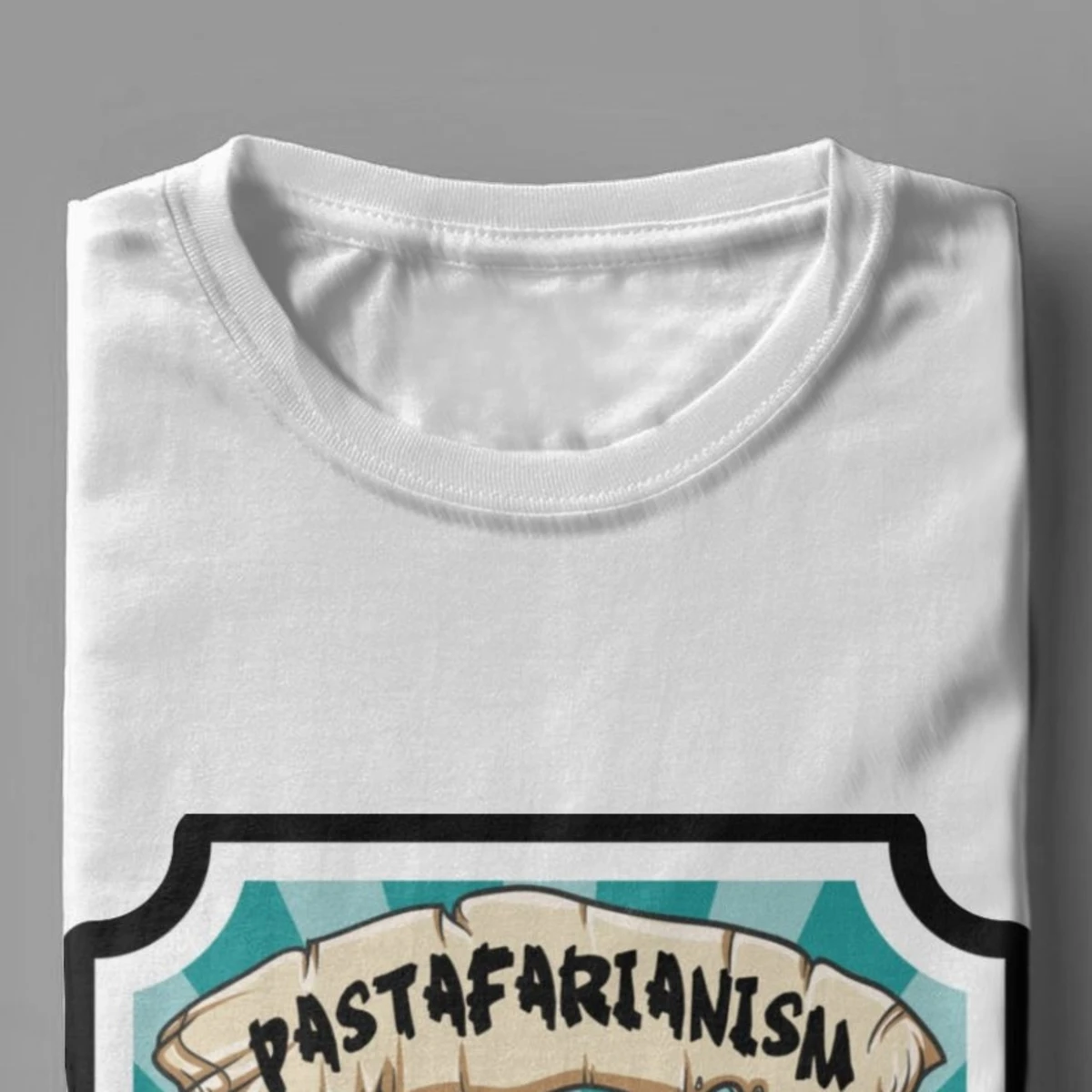 Pastafarianism Tops T Shirts Men Flying Spaghetti Monsterism T Shirts Religion Church Noodle Monster Novelty Tee Shirt Custom