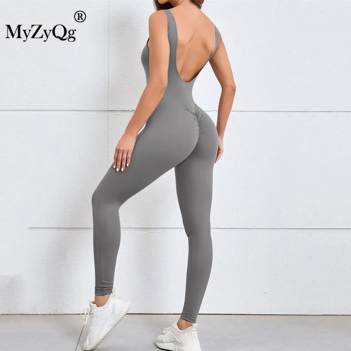 MyZyQg Vrouwen Ballet Dans Antenne Holle Schoonheid Terug Yoga Jumpsuit Hoge Elastische Fitness Sport Running Trainingspak Gym Sportkleding