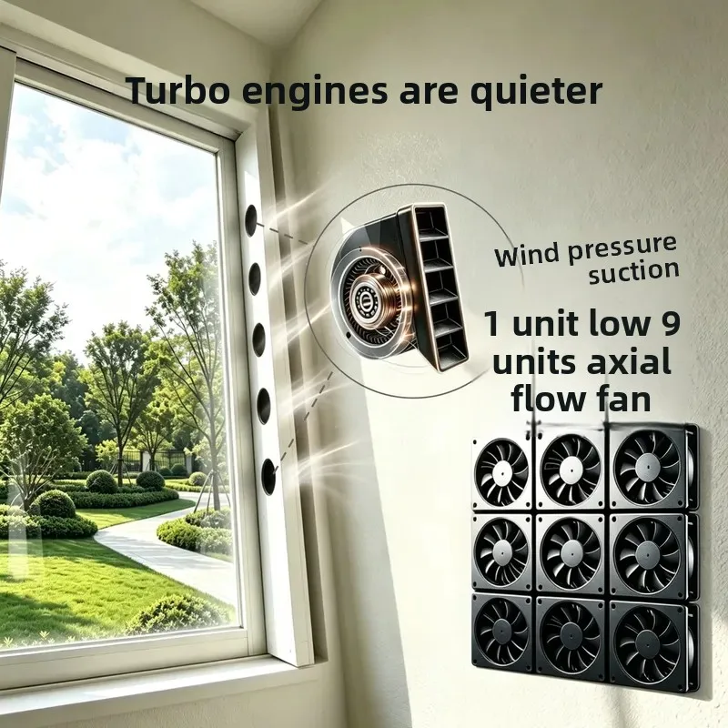For High End Window Exhaust Fan for Room Ventilation No Opening Required Door and Window Mounted Energy Saving Industrial